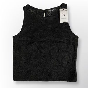 TERRANOVA Sleeveless Lace Shirt, Black, Small